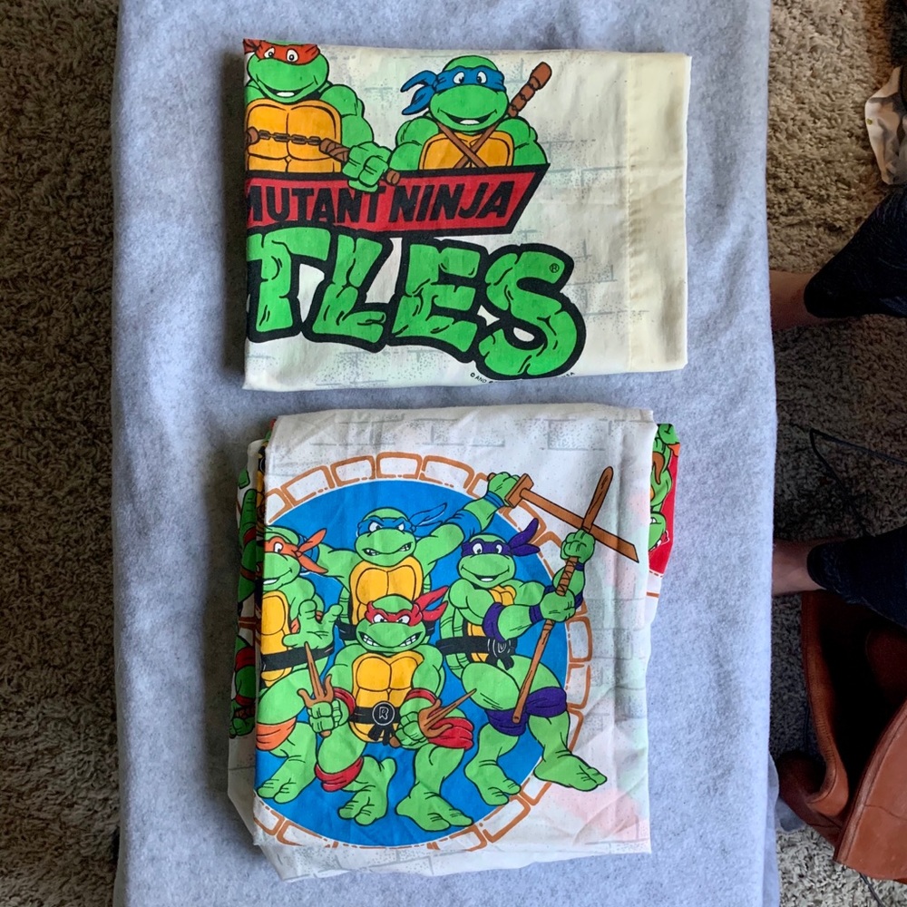 1990 Teenage Mutant Ninja Turtle Flat Sheet/Case - Picture 2 of 7